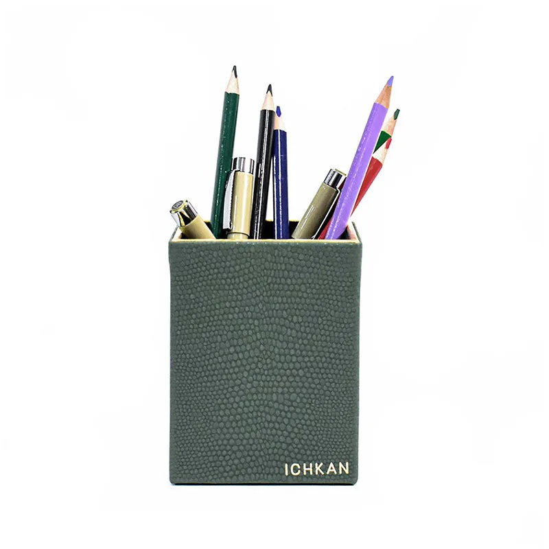 Tisquo Faux Leather Pen Stand - Olive Green media 6