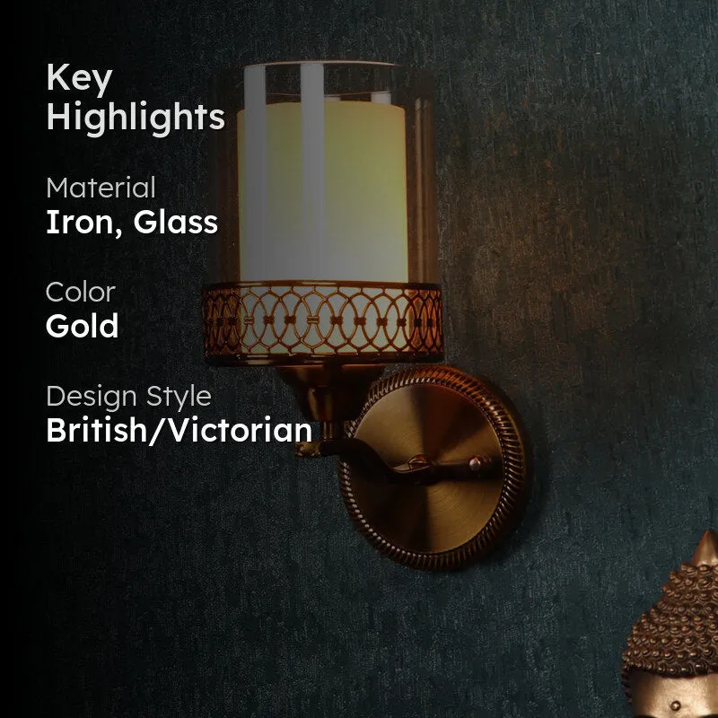 Auric Glass & Iron Wall Lamp media 2