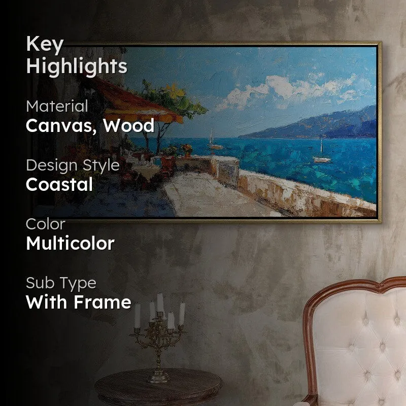 Azure Afternoon Canvas Wall Painting With Frame media 2