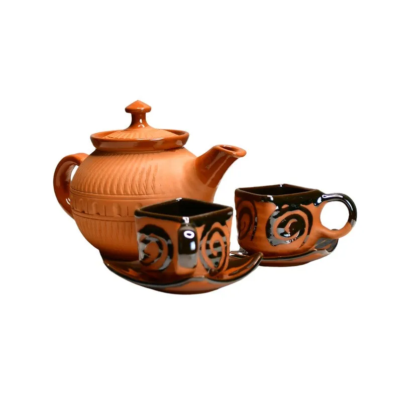 Clay Artistry Terracotta Tea Set & Tea Pots - Three Piece Set media 3