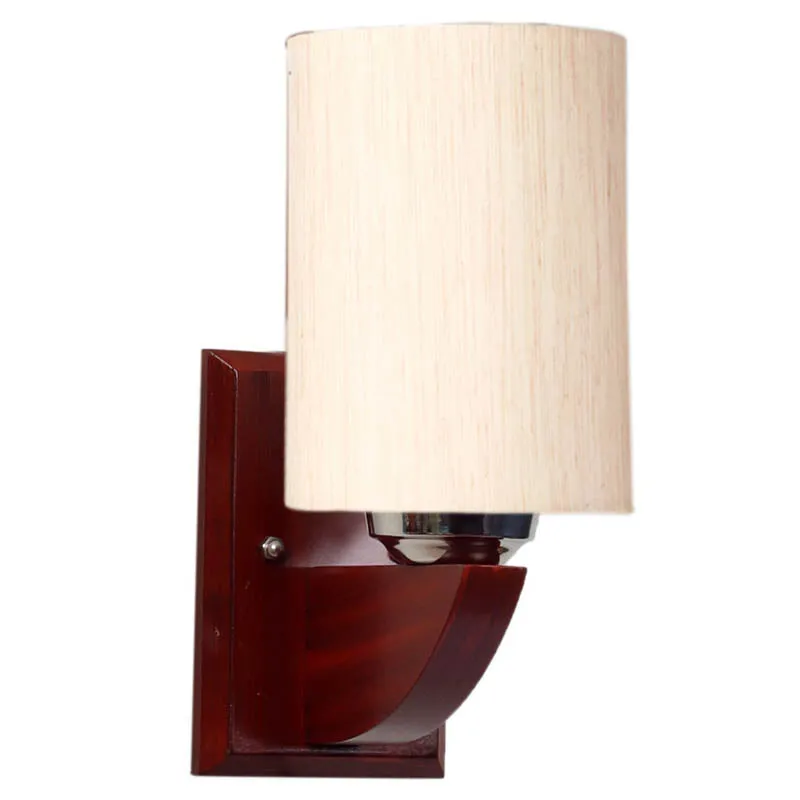 Alabaster Cylindrical Wooden Wall Lamp media 5