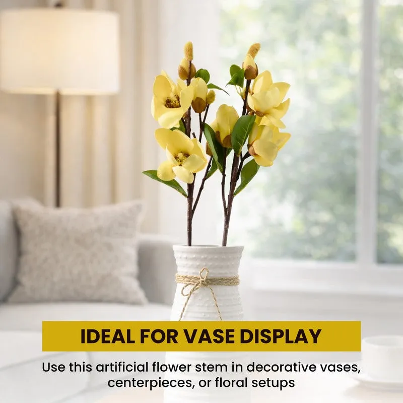 Blushora Plastic Artificial Flower (Yellow) - Set Of Two media 8