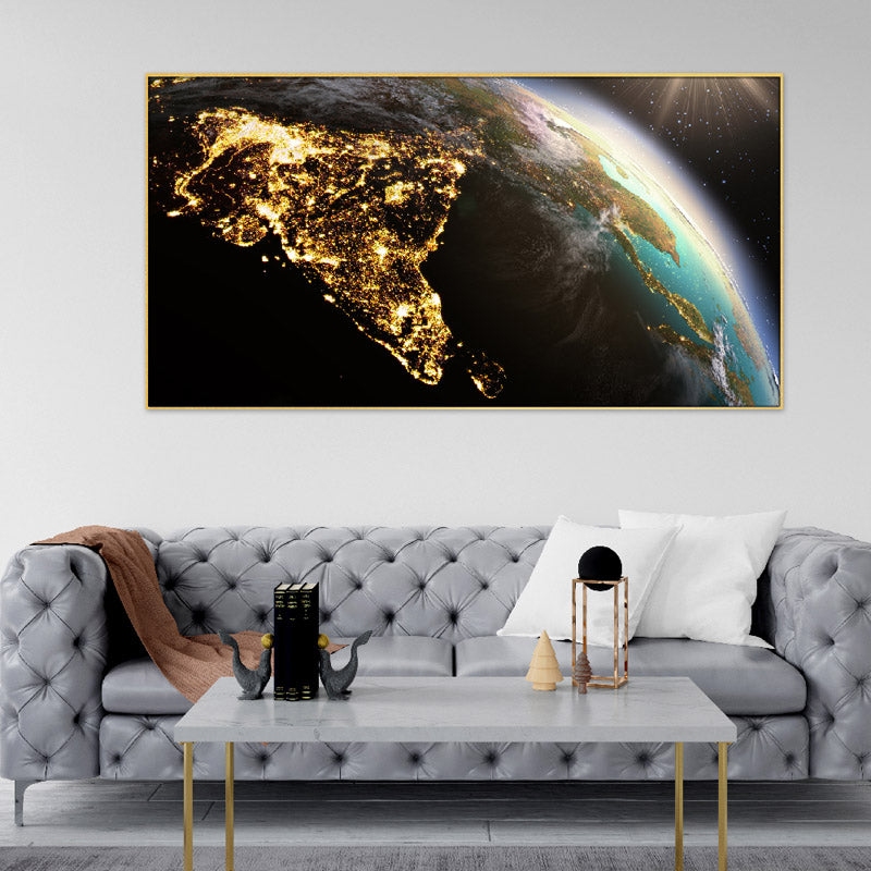 India Golden Glow Canvas Wall Painting