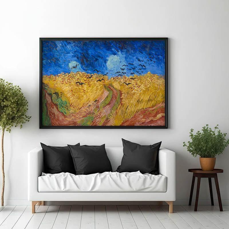 Wheatfield With Crows 1890 By Vincent Van Gogh - Black Frame