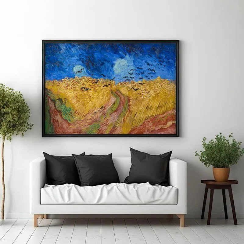 Wheatfield With Crows 1890 By Vincent Van Gogh - Black Frame media 1