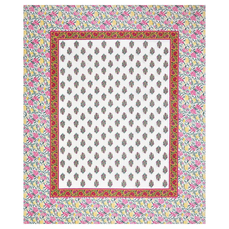 Bhasma Floral Cotton Bedsheet (Red,White) - 200 TC media 4