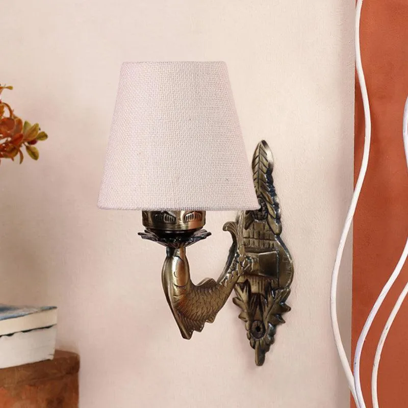 Ziada Stiva Fabric & Metal Wall Lamp - White media 3