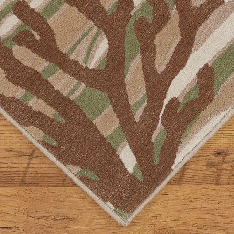 Coral Hand Tufted Dream Abstract Wool & Nylon Carpet - Brown media 5
