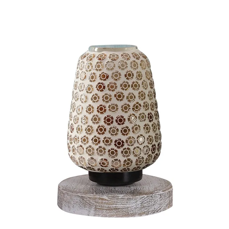 Sparklen Glass Table Lamp With Wooden Base - Multicolor media 5