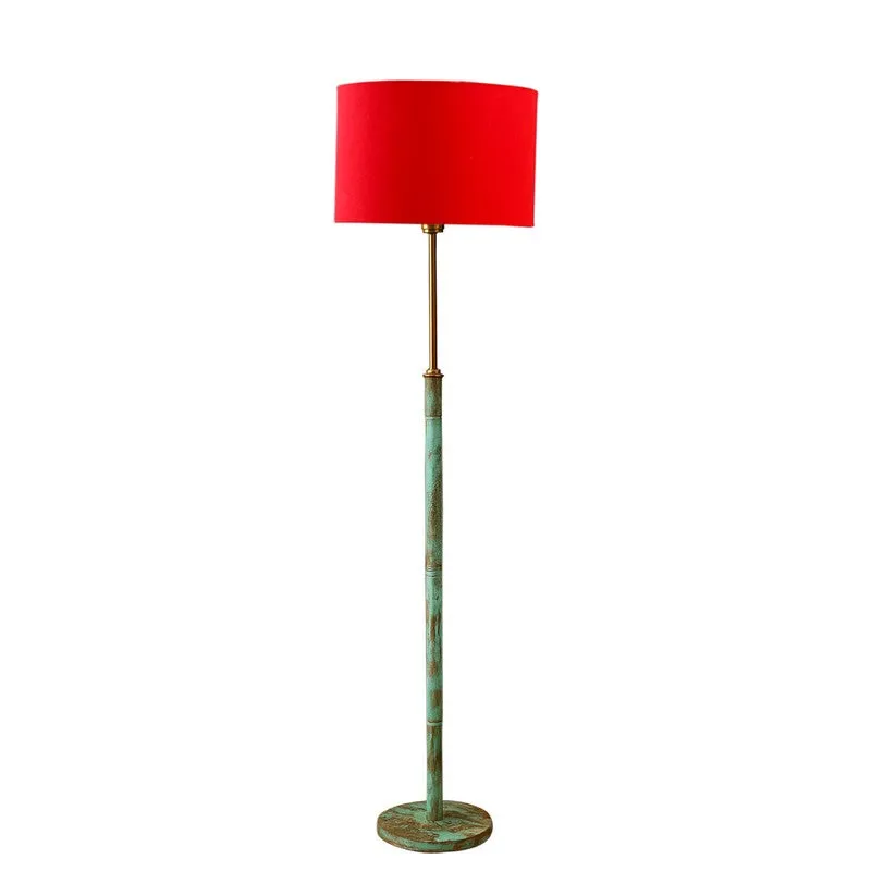 Amber Glow Wooden Floor Lamp - Red media 5