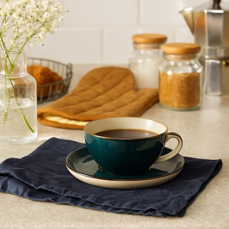 Elegant Blue Ceramic Tea Cup & Saucer Set - 300 ML media 3
