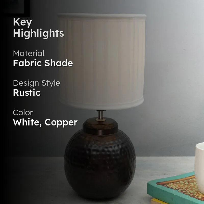 Gola Verda Fabric Table Lamp - White,Copper media 2