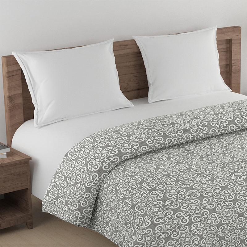 Swayam Daksha Ethnic Cotton Comforter (Grey) - 150 GSM media 3