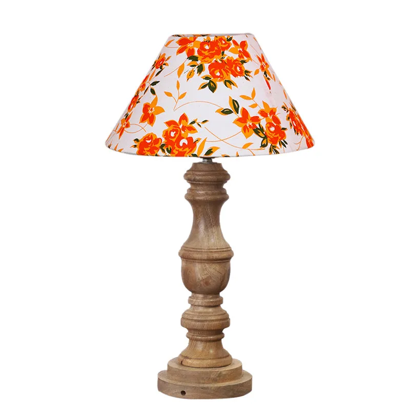 Fleur Cone Carve Wooden Table Lamp - Multicolor media 6