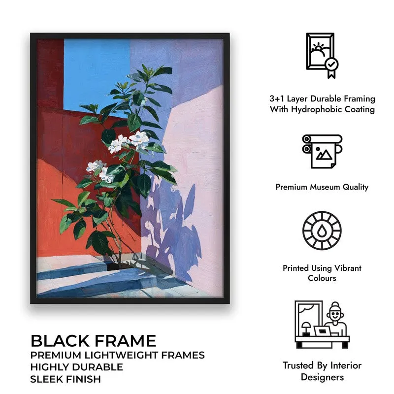 Sunset Stem Canvas Wall Painting - Black Frame media 9
