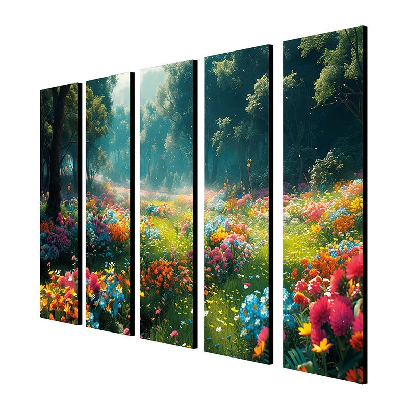 Fairytale Meadow Canvas Wall Art - Set Of Five media 5
