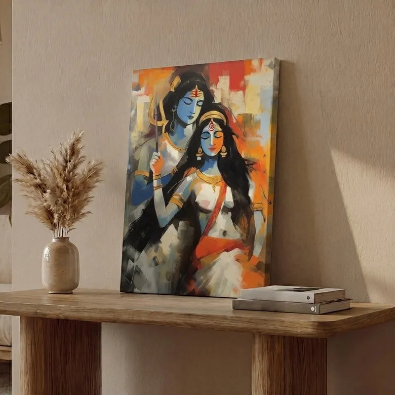 Shiva - Shakthi Canvas Wall Art media 1