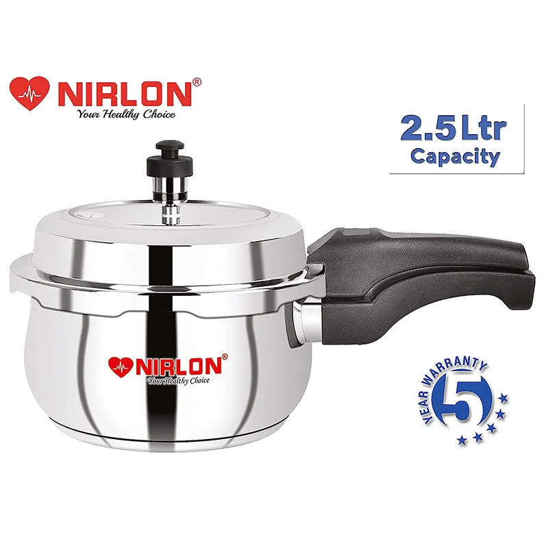 Nirlon Stainless Steel Pressure Cooker - 2500 mL/ 8 Inches media 3