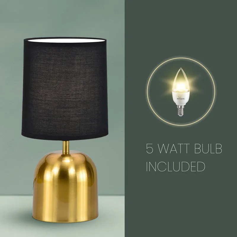 Silver Shot Metal LED Fabric Table Lamp - Black,Gold media 4