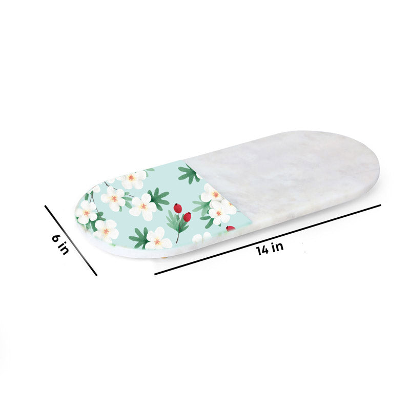 Contemporary Oval PPrinted (Marble,Brass) Marble Platter media 5