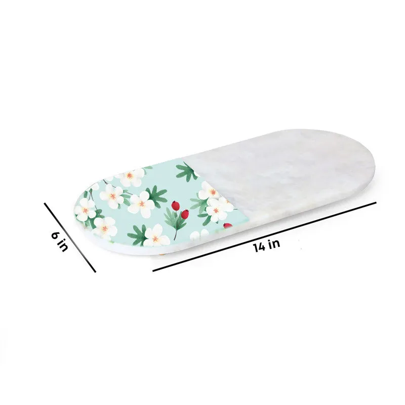 Contemporary Oval PPrinted (Marble,Brass) Marble Platter media 5