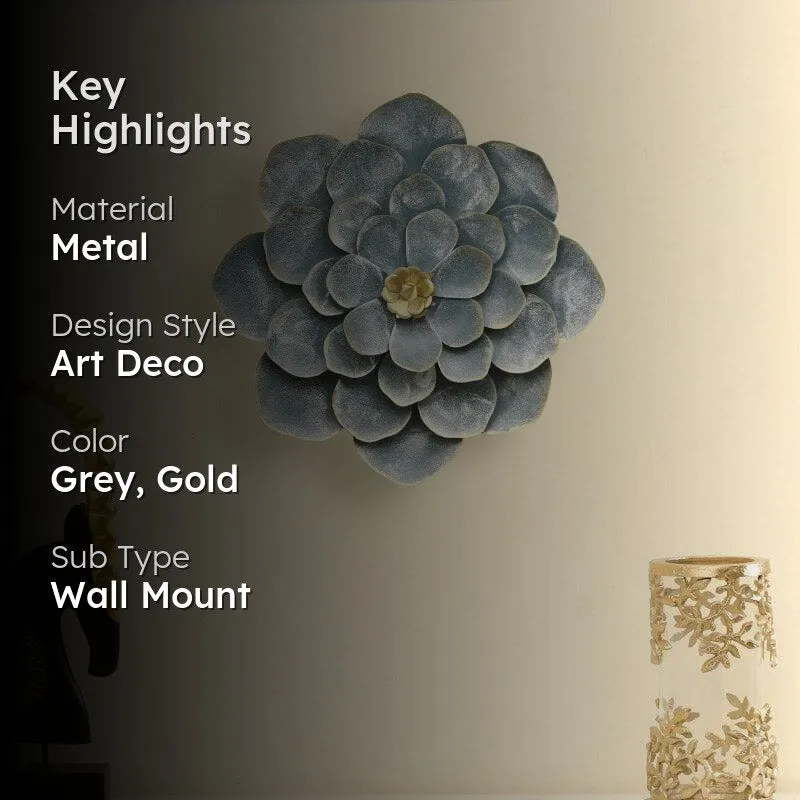 Daisy Bloom Metal Wall Accent- Grey media 2