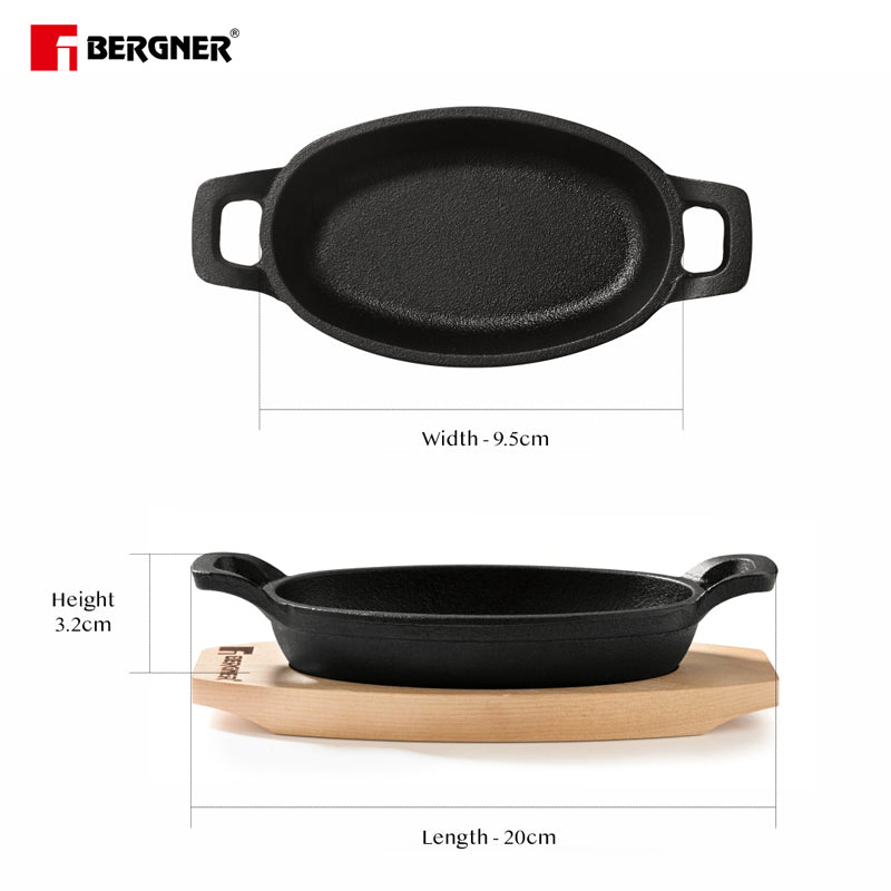 Bergner Cook & Share Cast Iron Mini Oval Baking or Cooking Pan - 240 ML media 8