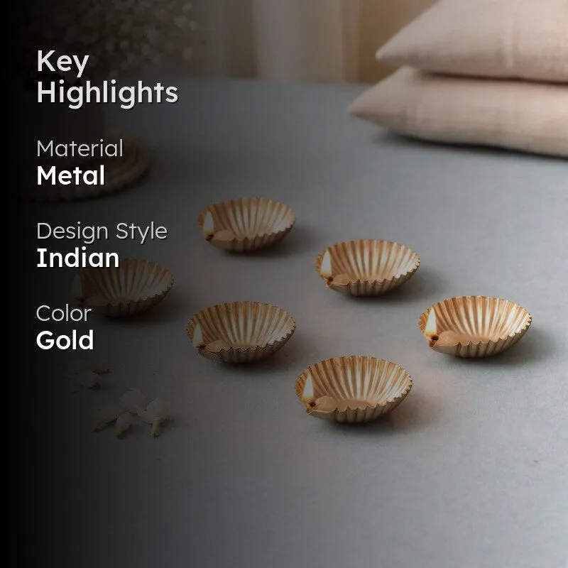 NoorVatika Metal Diyas - Set Of Six media 2