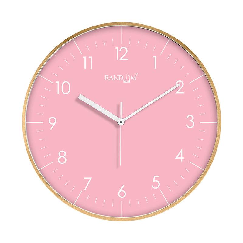 Benot Gold Analog Wall Clock - Light Pink media 3