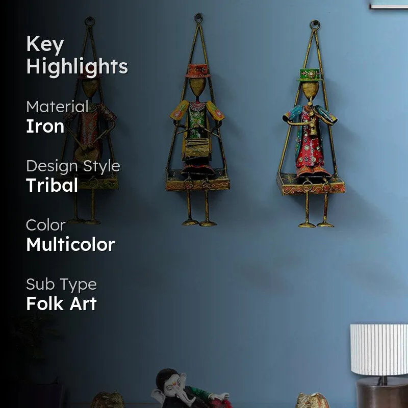 Seated Troupe Iron Wall Accent - Set Of Three media 2