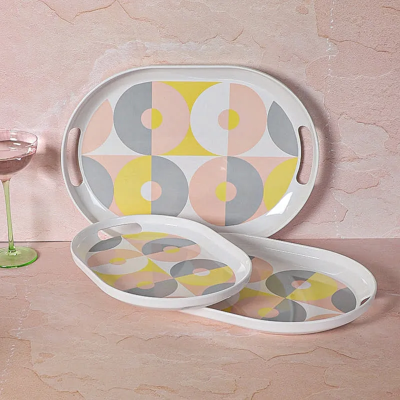 Asho Geometric Serving Tray - Set Of Three media 1