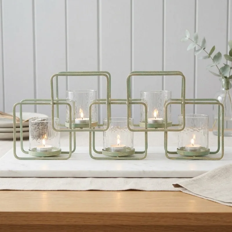 Bella Turquoise Candle Holder - Set Of Five media 1