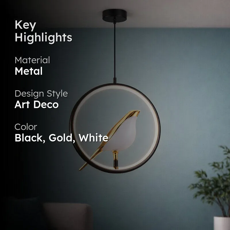 Halo Bird Metal Ceiling Lamp media 2