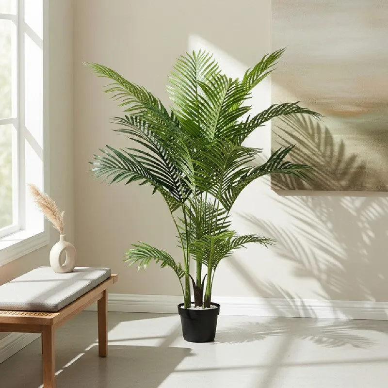 Palmora Artificial Areca Palm Plant With Black Plastic Pot - 3.9 ft media 4