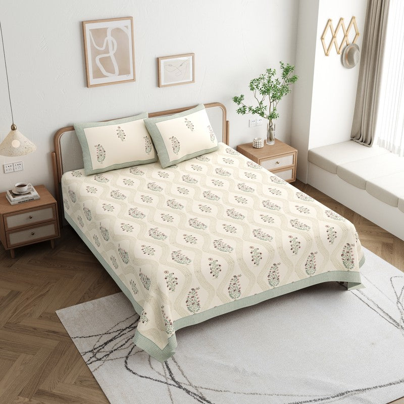 KundanBloom Cotton Bedsheet - 200 TC