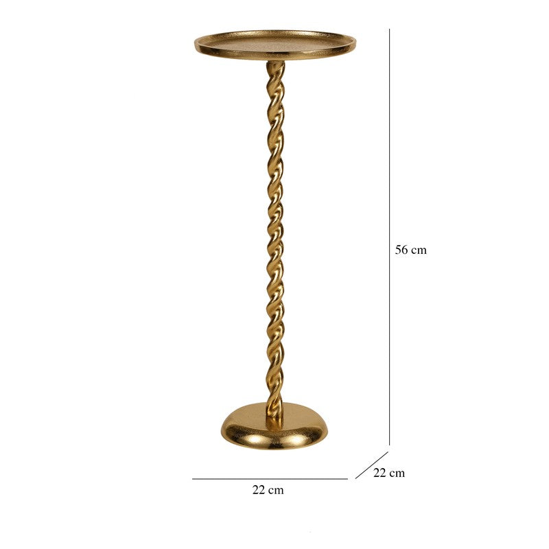 Spiral Base Aluminum Side Table - Gold media 7