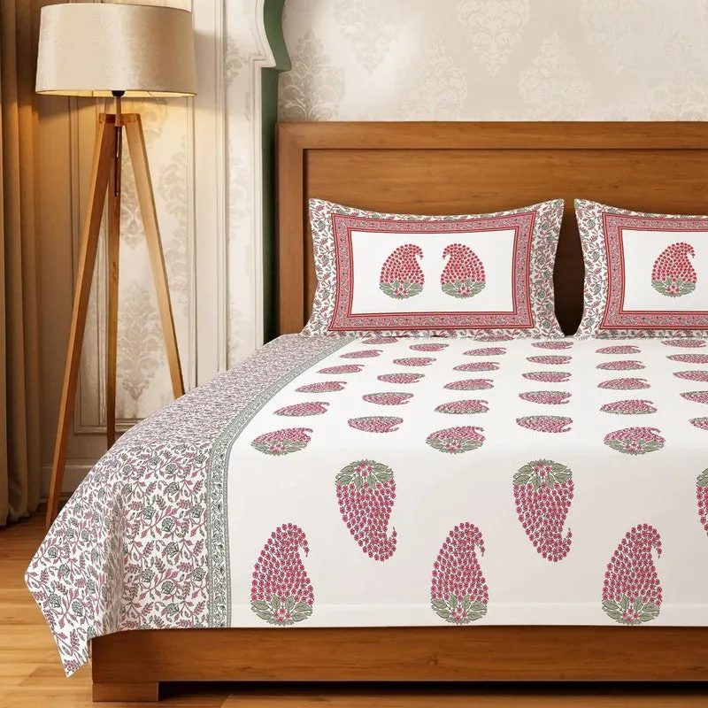 Urban Space Classic Minimal Fitted Cotton Bedsheet (Rose Pink) - 300 TC media 3