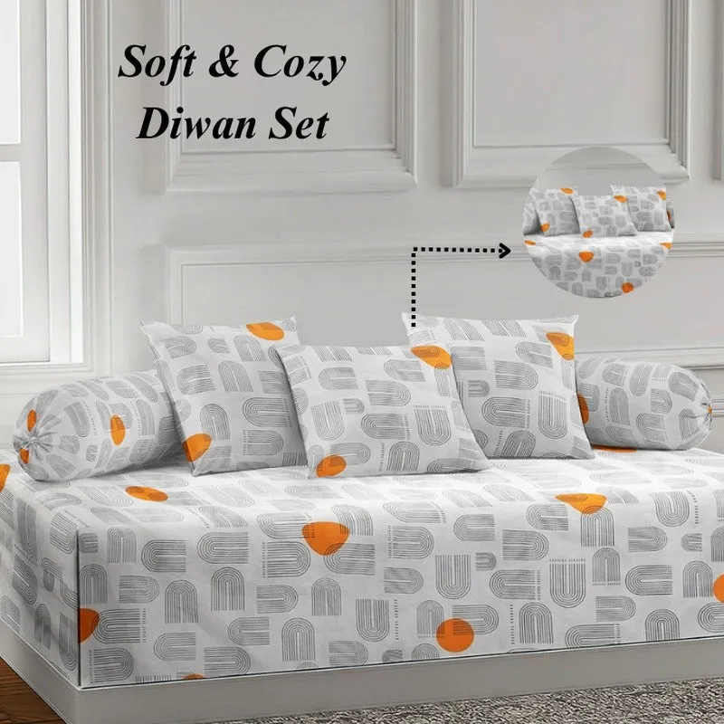 Textura Printed Diwan Set - Six Piece Set media 5