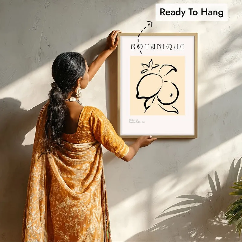 Citrine Canvas Wall Painting With Brown Frame media 8