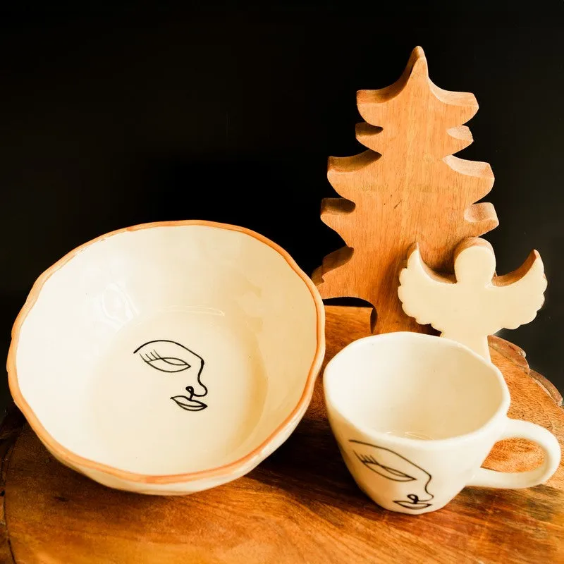 FaceLine Ceramic Tea Cup - Two Piece Set media 3