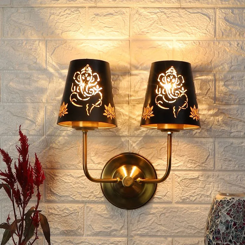 AuraCut Ganesha Duo Metal Wall Lamp media 1