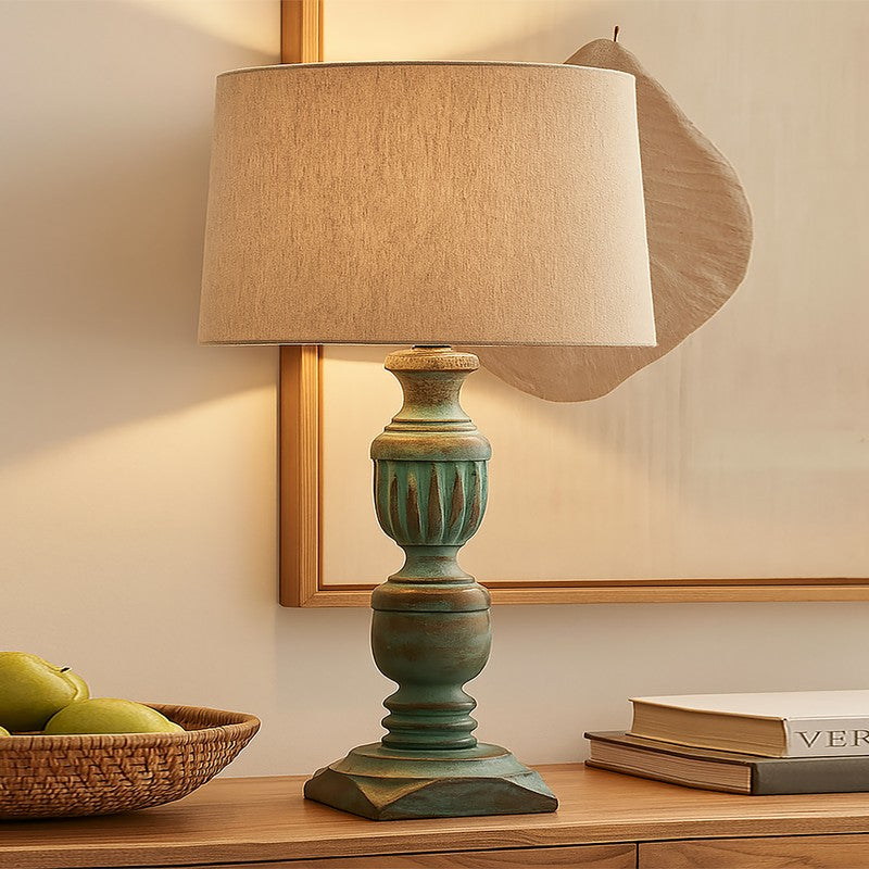 MonoCraft Wooden Table Lamp - Beige