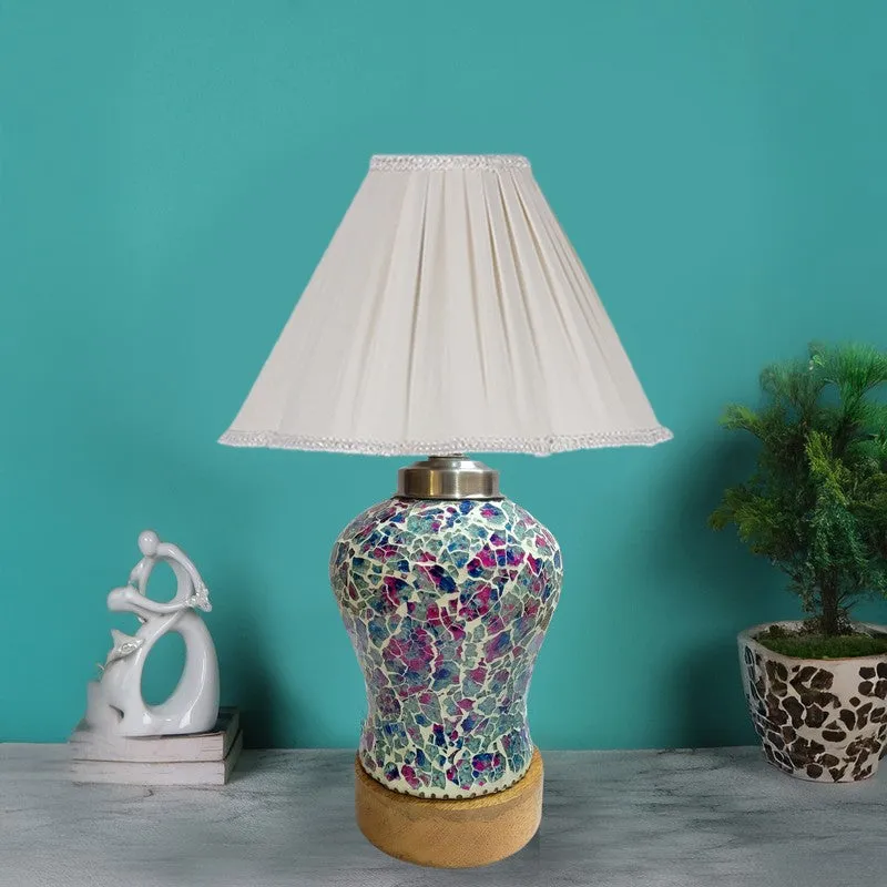 Floranisse Pleated Wooden Table Lamp - Multicolor media 3