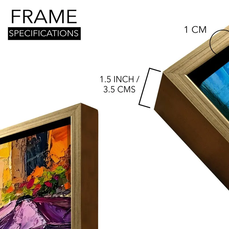 Cobblestone Cafe Canvas Wall Painting With Frame media 8