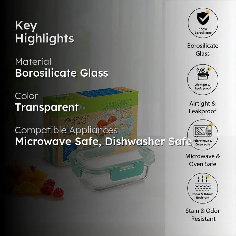 Crusade Rectangle Glass Container - 640 ML media 2