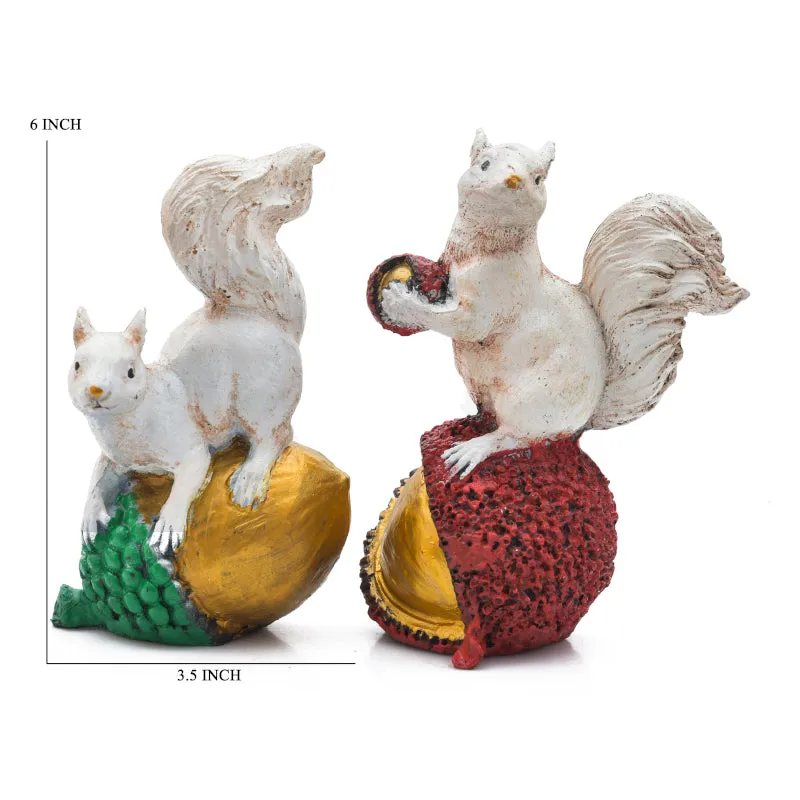 Acorn Steal Squirrel Showpiece - Set Of Two media 5