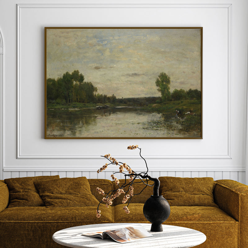 Creek Crossing Wood Wall Art With Frame - Black