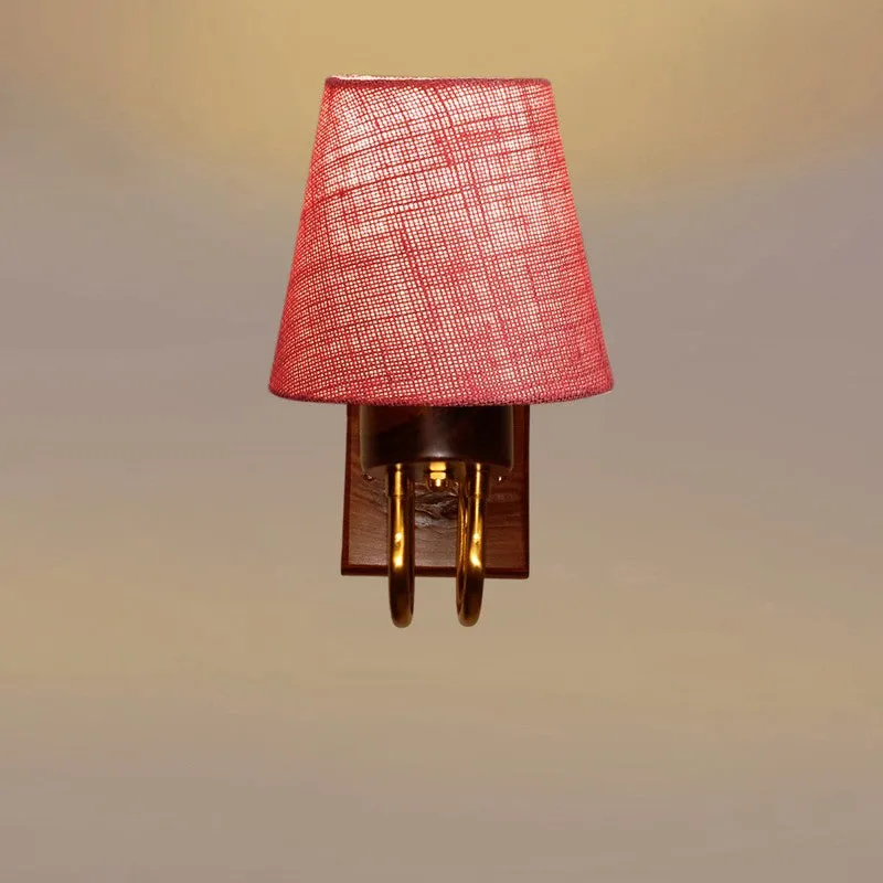 Gilded Arch Decorative Jute Wall Lamp - Pink media 5