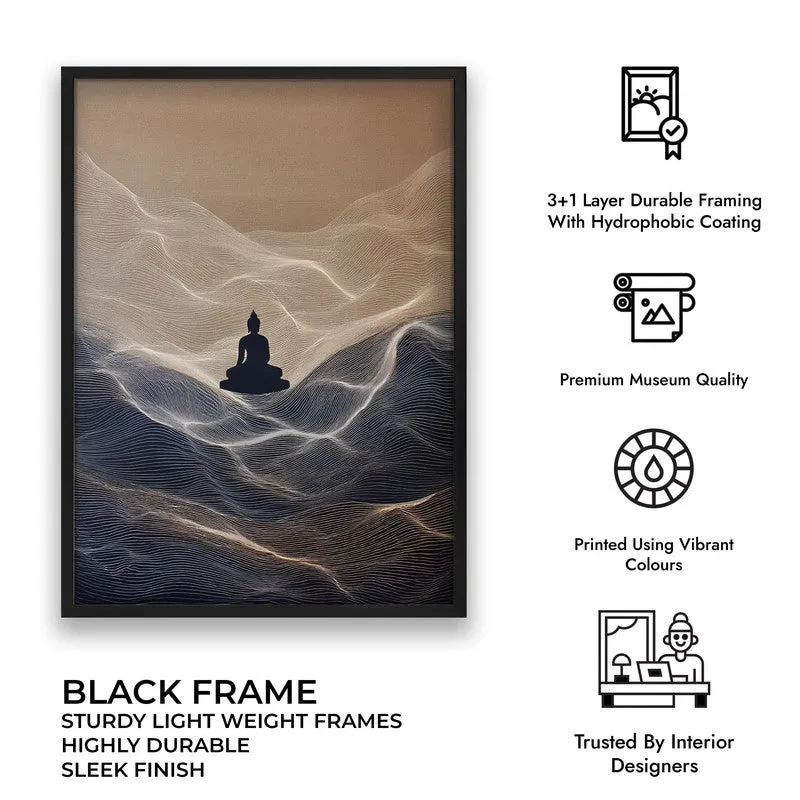 Divine Buddha Archival Paper Wall Painting With Black Frame media 9