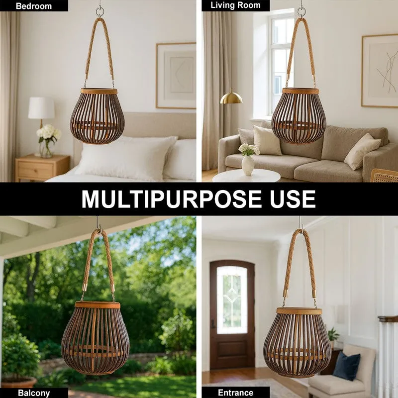 Rustic Teardrop Bamboo Tea Light Candle Holder media 5